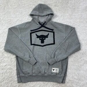 Under Armour Sweater Mens Medium Gray Project Rock Pullover Warm Up Hoodie Men M